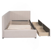 Load image into Gallery viewer, Full Size Upholstered Daybed with 2 Storage Drawers Sofa Bed Frame