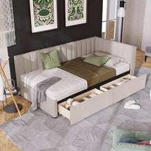 Load image into Gallery viewer, Full Size Upholstered Daybed with 2 Storage Drawers Sofa Bed Frame