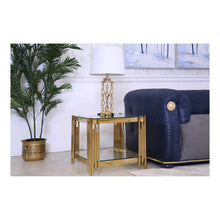 Load image into Gallery viewer, Woker Furniture 20" Wide Square End Table With TemperedGlass Top