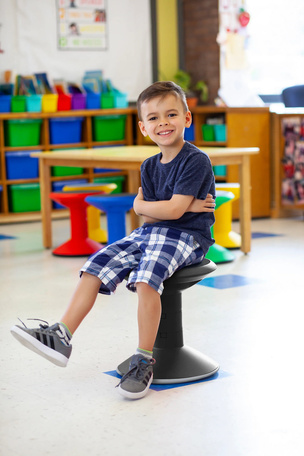 Storex Wiggle Stool – Active Flexible Seating for Classroom and Home Study, Adjustable 12-18 Inch Height, Storex Wiggle Stool – Active Flexible Seating for Classroom and Home Study, Adjustable 12-18 Inch Height, Black