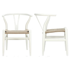 Load image into Gallery viewer, Moe’s Solid Wood Wishbone Side Chairs (Set of 2) - White