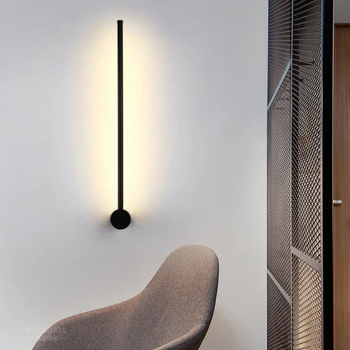Modern Minimalist Long Aluminum Iron Silicone LED Wall Sconce Lamp For Bedroom