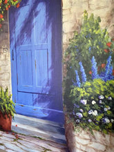 Load image into Gallery viewer, Provence Blue Door Wrapped Canvas by Barbara Felisky (22.5&quot;W x 30.5&quot;H)