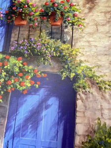 Provence Blue Door Wrapped Canvas by Barbara Felisky (22.5"W x 30.5"H)