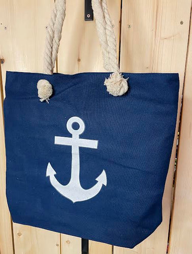 'Anchor' Cotton Rope Canvas Tote