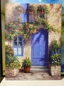 Provence Blue Door Wrapped Canvas by Barbara Felisky (22.5"W x 30.5"H)