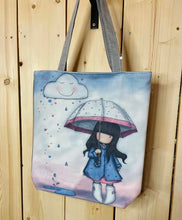 Load image into Gallery viewer, &#39;Girl with Umbrella&#39; Canvas Tote