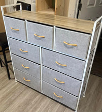 Load image into Gallery viewer, DEXTRUS 9-Drawer Fabric Dresser for Adults, Storage Tower Organizer for Bedroom &amp; Closet, Light Grey