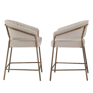 Sheriden Upholstered Counter Stool (Set of 2), Grey Beige