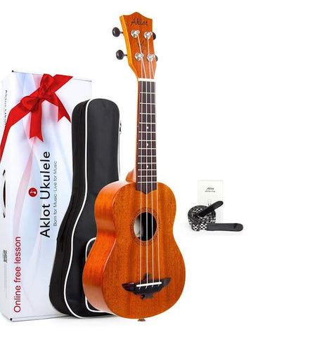 AKLOT Ukulele,Soprano Ukuleles Solid Mahogany Ukelele 21 inch