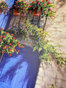 Provence Blue Door Wrapped Canvas by Barbara Felisky (22.5"W x 30.5"H)