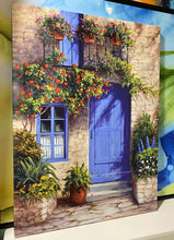 Load image into Gallery viewer, Provence Blue Door Wrapped Canvas by Barbara Felisky (22.5&quot;W x 30.5&quot;H)