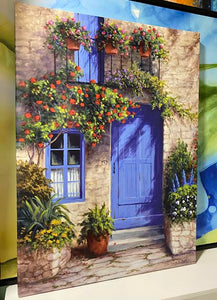 Provence Blue Door Wrapped Canvas by Barbara Felisky (22.5"W x 30.5"H)