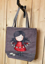 Load image into Gallery viewer, &#39;Girl with Paper Family&#39; Canvas Tote