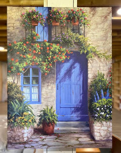 Provence Blue Door Wrapped Canvas by Barbara Felisky (22.5"W x 30.5"H)