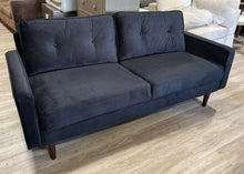 Load image into Gallery viewer, 70&quot; Black Velvet Sofa