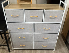 Load image into Gallery viewer, DEXTRUS 9-Drawer Fabric Dresser for Adults, Storage Tower Organizer for Bedroom &amp; Closet, Light Grey