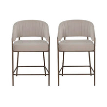 Load image into Gallery viewer, Sheriden Upholstered Counter Stool (Set of 2), Grey Beige