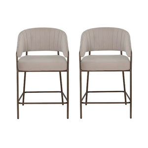 Sheriden Upholstered Counter Stool (Set of 2), Grey Beige