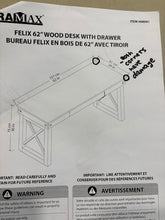 Load image into Gallery viewer, 62&quot; Felix Solid Wood Desk