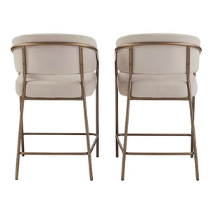 Sheriden Upholstered Counter Stool (Set of 2), Grey Beige