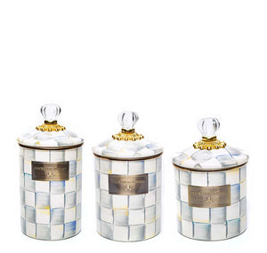 MacKenzie-Childs Hand Decorated Enamel Canisters (set of 3), STERLING CHECK