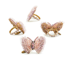Load image into Gallery viewer, MacKenzie-Childs Pink Butterfly Napkin Rings (set of 4)