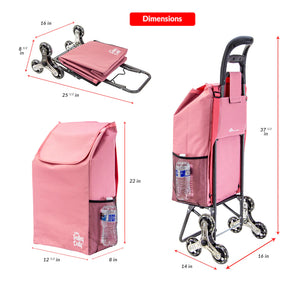 Stair Climber Trolley Dolly with Skate Wheels dbest, DUSTY ROSE