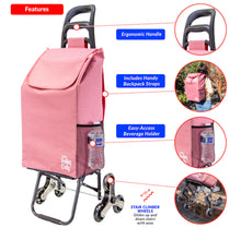 Load image into Gallery viewer, Stair Climber Trolley Dolly with Skate Wheels dbest, DUSTY ROSE