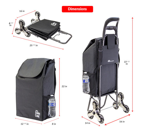 Stair Climber Trolley Dolly with Skate Wheels dbest, BLACK