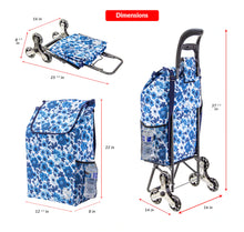 Load image into Gallery viewer, Stair Climber Trolley Dolly with Skate Wheels dbest, BLUE FLORAL