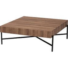 Load image into Gallery viewer, Baxton Studio Savion Coffee Table in Walnut Brown Finish Wood &amp; Black Metal