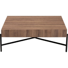 Load image into Gallery viewer, Baxton Studio Savion Coffee Table in Walnut Brown Finish Wood &amp; Black Metal