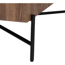 Load image into Gallery viewer, Baxton Studio Savion Coffee Table in Walnut Brown Finish Wood &amp; Black Metal