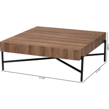 Load image into Gallery viewer, Baxton Studio Savion Coffee Table in Walnut Brown Finish Wood &amp; Black Metal