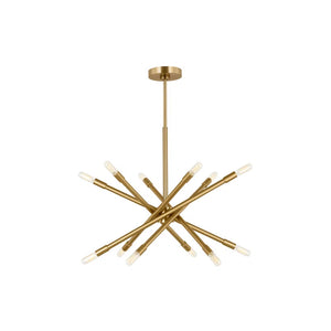 Sputnik Modern Linear Chandelier 12 - Light Dimmable