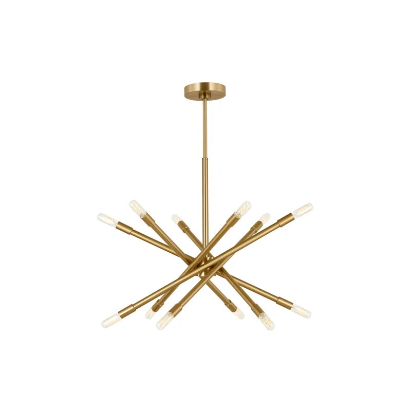 Sputnik Modern Linear Chandelier 12 - Light Dimmable