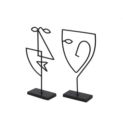Posie Matte Black Statue, Set of 2