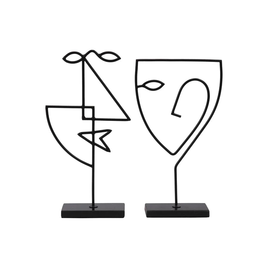 Posie Matte Black Statue, Set of 2