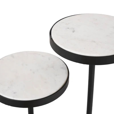 Ambra Marble Two-Tier End Table