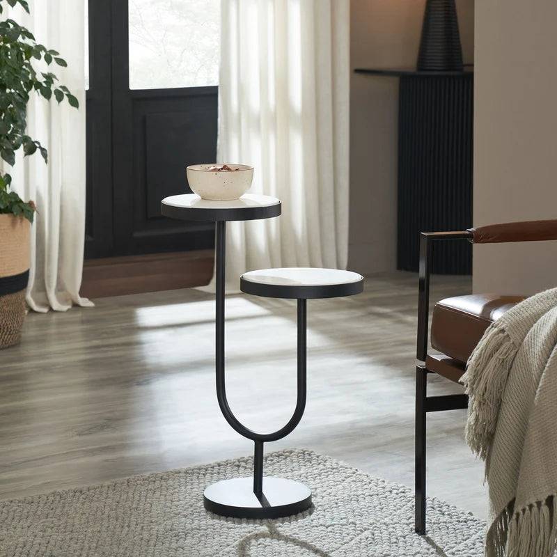 Ambra Marble Two-Tier End Table