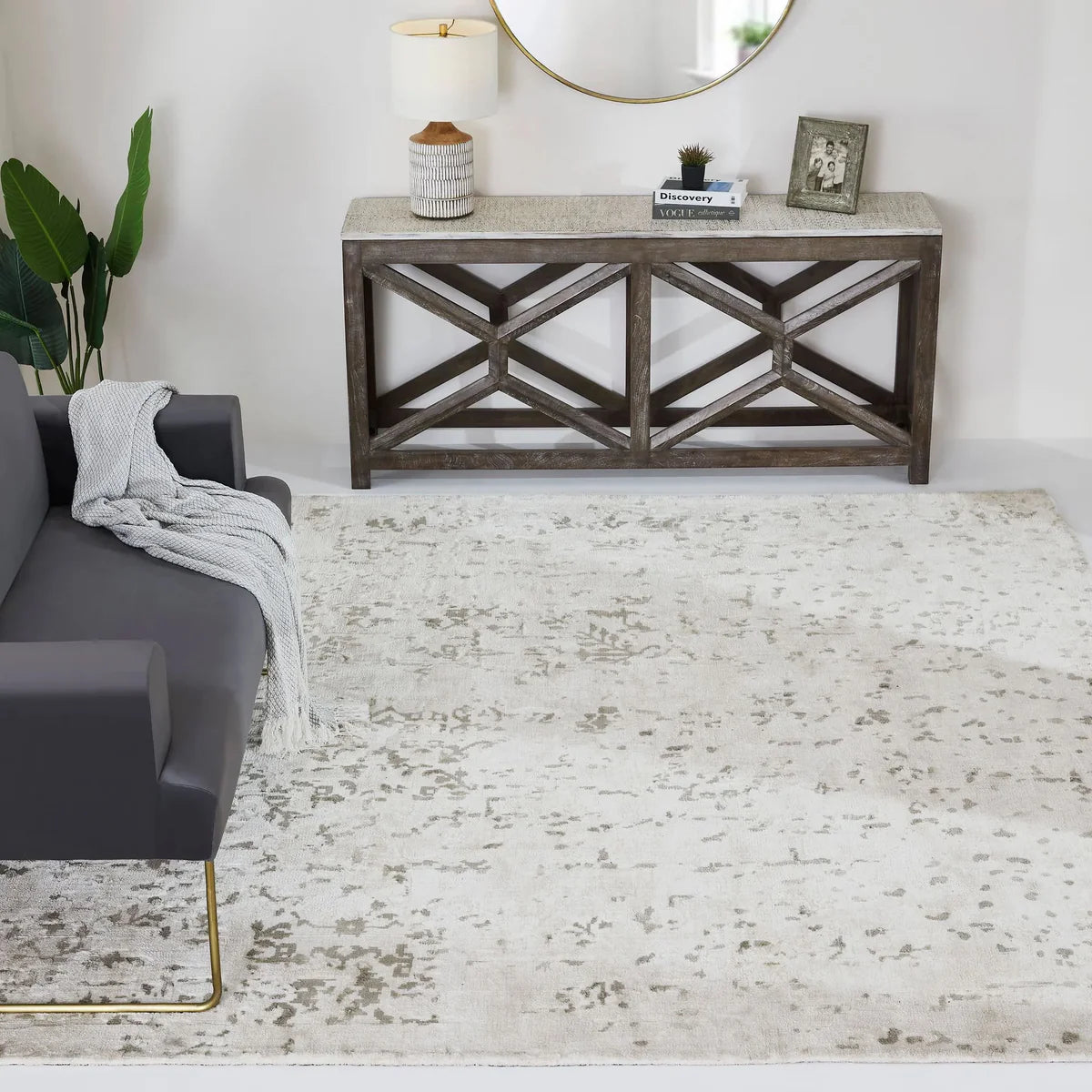 Hazel Off-White & Taupe 7'10" x 10'2" Area Rug