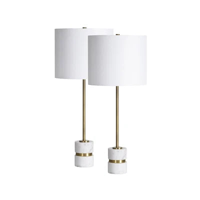 Everren Talulla Marble Table Lamps (Set Of 2)