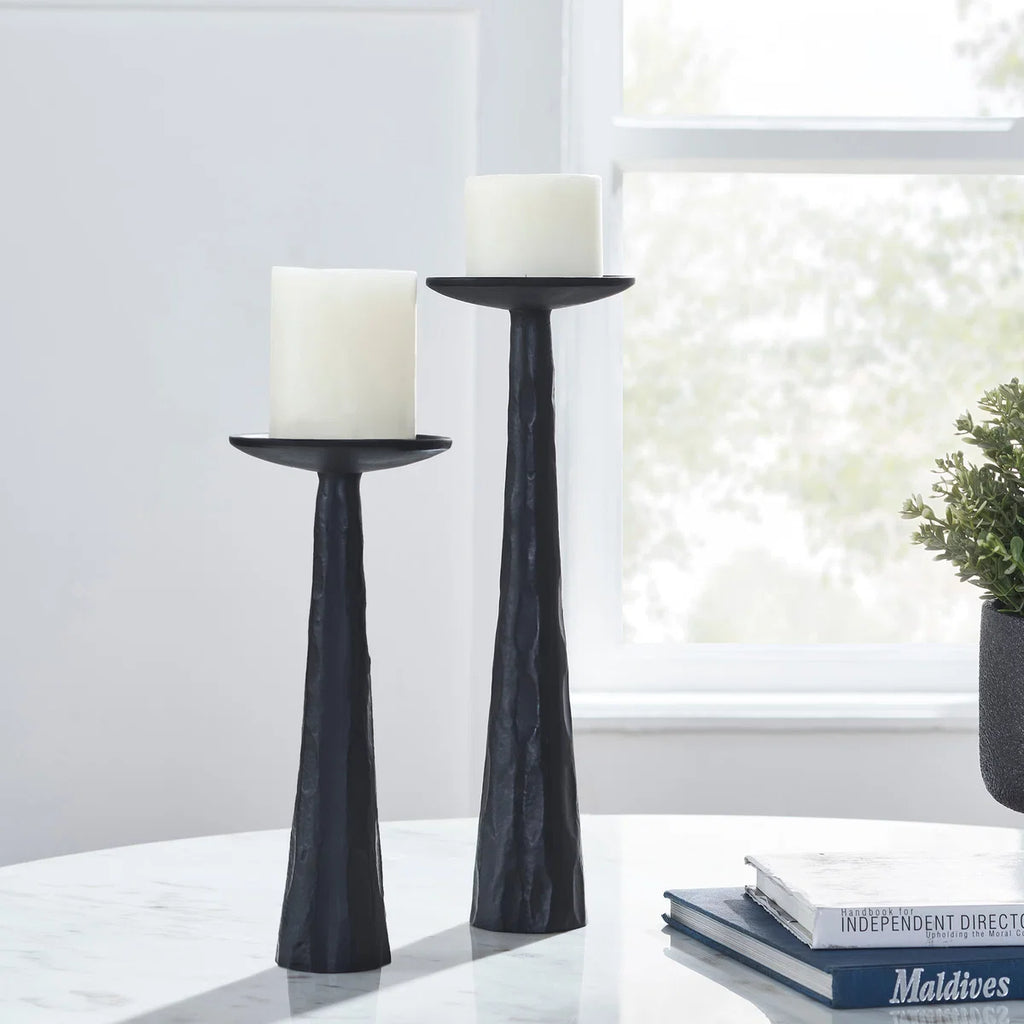 Tilde Pillar Candle Holders, Set of 2
