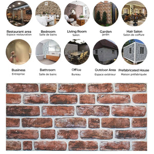 Brick Stone Look Wall Panelling 3D (5-Pack) In or Outdoors