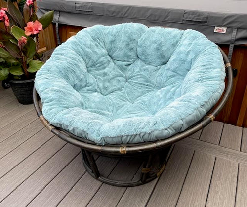 Papasan Chair With Wood Rattan Frame