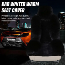 Load image into Gallery viewer, SET OF 2 Simulation Australian Sheepskin Fur Car Front Seat Cover Cushion Mat Long Wool-black
