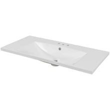 Load image into Gallery viewer, 36″ White Ceramic Single Bathroom Vanity Top with Undermount Sink and 3-Faucet Holes