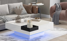 Load image into Gallery viewer, Modern Minimalist Design 31.5*31.5In Square Coffee Table With Detachable Tray with LED Lights