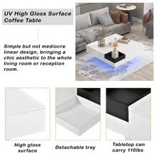 Load image into Gallery viewer, Modern Minimalist Design 31.5*31.5In Square Coffee Table With Detachable Tray with LED Lights